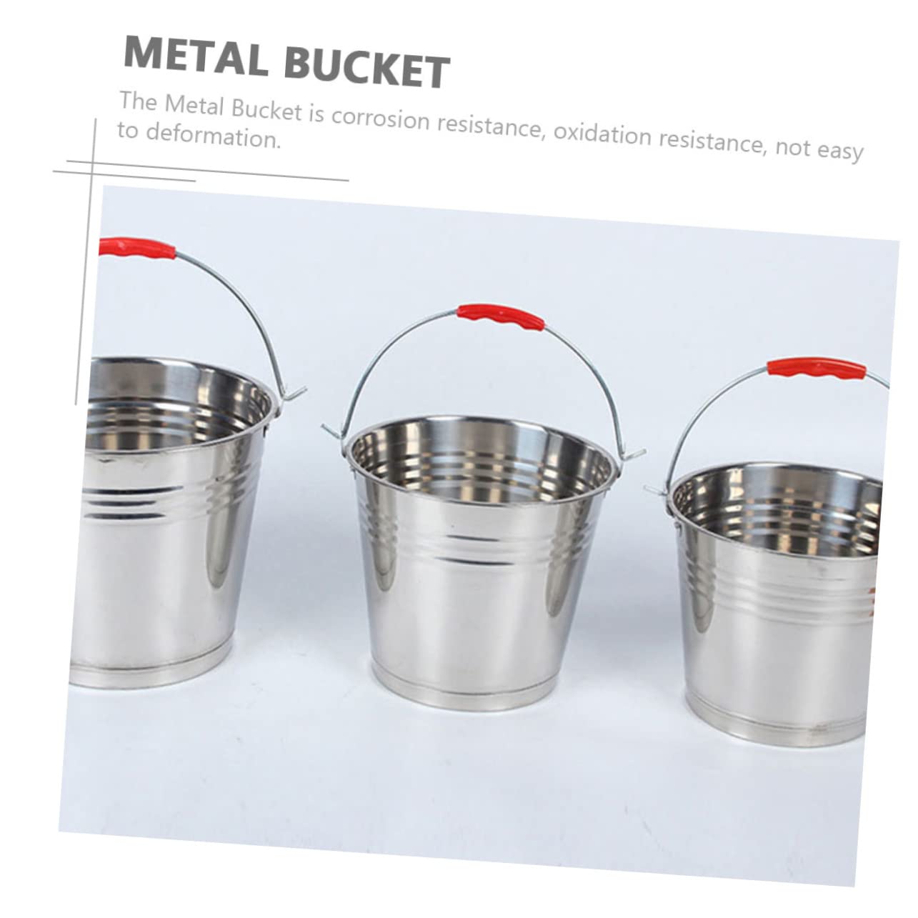 Amosfun Edelstahleimer mit Deckel 8 L Robuster Metallbehälter | Wasser und Milcheimer, mit Griff, 1 Stück Konstruiert, Korrosionsbeständig für Ranch, Haushalt und Garten