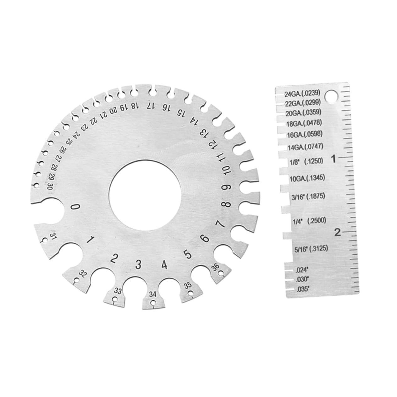 VILLFUL Precision Weld Inspection Gauge 2pcs Stainless Steel Wire Diameter Gauge Template Metal Thickness Gauge