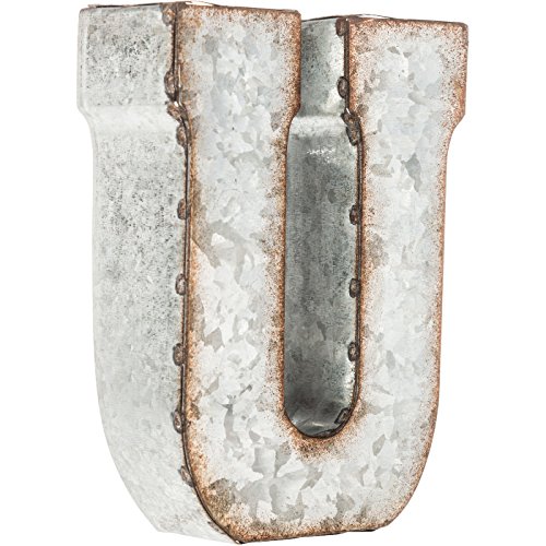 Galvanized Metal Letters for Wall Decor - 3D Letter U for Hanging or Freestanding - Unique Blend of Rustic, Vintage, Western, and Industrial Styles - Fits for Living Room, Lobby, Kitchen, Bedroom