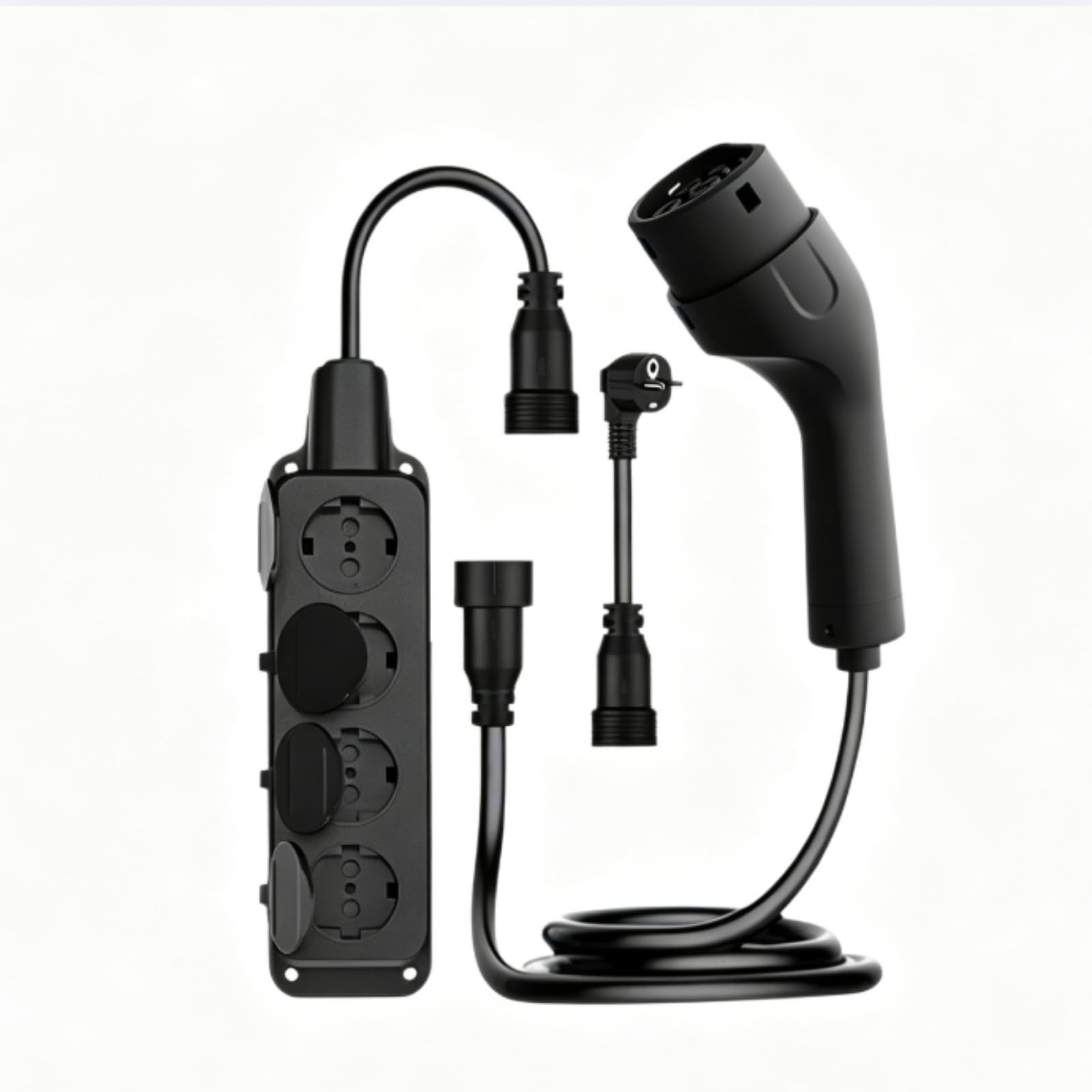 VOBOR Typ 2 Auf Schuko Adapter, 3,3KW 220V 16A Bidirektionales EV Ladegerät mit V2L Funktion,1-Zu-4-Europäischer Steckdosenverteiler, 3M Entladekabel Stecker Fahrzeug Zum Laden Entlader