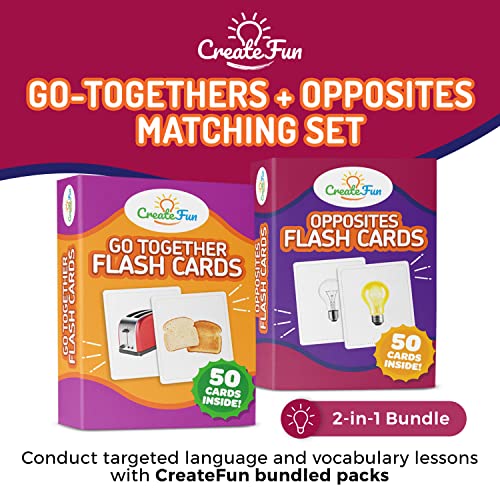 Opposite And Go Together Cards 2-In-1 Bundle – Thick And Durable Picture Flash Cards For Speech Therapy And Homeschool - Learning Flash Cards To Help Improve Reading, Speech, Vocabulary, And More #TOP1