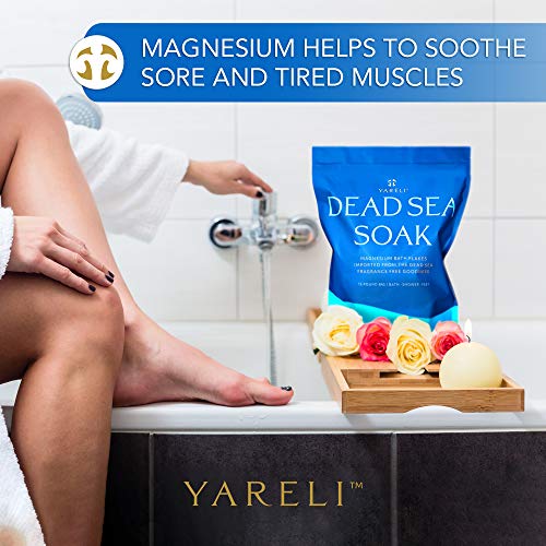 Yareli Dead Sea Bath & Foot Soak, Unscented Magnesium Bath Salt Flakes, Stronger Alternative To Epsom Salt 15Lbs #TOP5