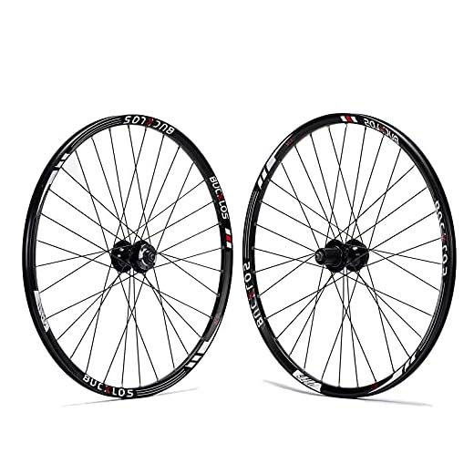 BUCKLOS Mountain Bike Wheelset 26/27.5/29 Inch, Aluminum Alloy Rim 32H Disc Brake MTB Wheelset, Quick Release Front Rear Wheels Black Bike Wheels, Fit 7-11 Speed Cassette Bicycle Wheelset