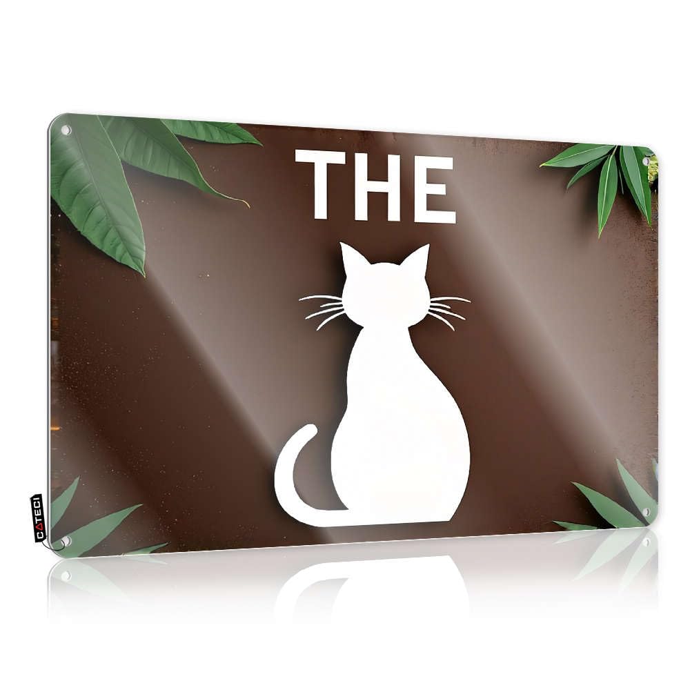 Metal Beer Signs The Cat Cafe Logo Tin Sign Small Sign Metal Sign Funny(30X40CM)