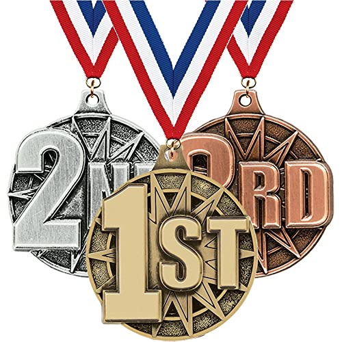 Crown Awards 2 First Second and Third Place Achievement Medals 3 Pack Prime