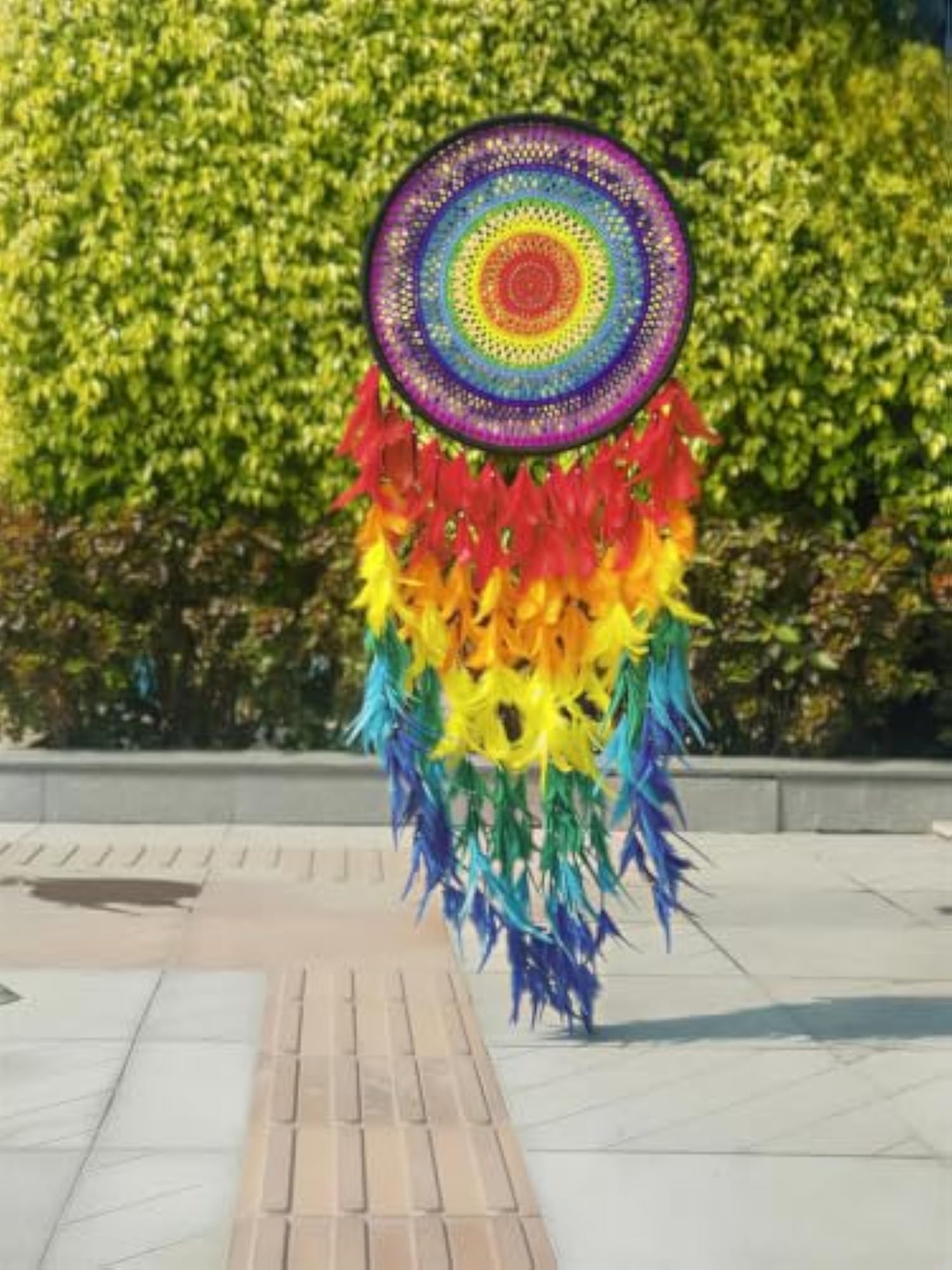 Rainbow Aura Dreamcatcher, Handcrafted Boho Style
