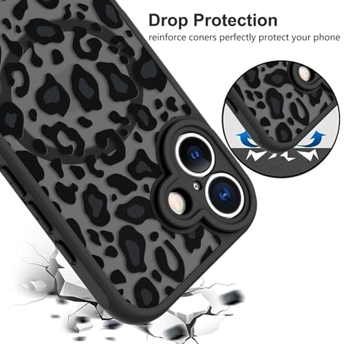 Image of KANGHAR Case for iPhone 17 Leopard Printed Pattern | [Compatible with Magsafe] Cute Cheetah Protective Magnetic Case for Girls Women Men 6.3 inch