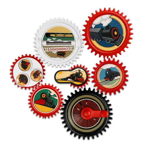 Image of 7PCS Magnetic Gear Toy Set, Train-Themed Gear Toys for Toddlers 1-3, Educational STEM Gears Toys for Kids, Cute Fridge Magnets for Toddlers, Montessori Learning Toy Gift for Boys Girls | Magnetic Fridge Gears, Montessori Learning Toy, Hands-On STEM Play, Creative Gift for Toddlers Boys and Girls