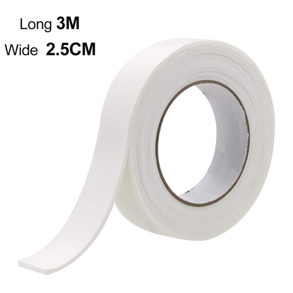 Cinta multiusos 6 rollos de cinta espuma Esponja Cintas doble cara adhesivas acrílica Pegatinas fijas for fotos DIY montaje blanca súper fuerte Almohadilla autoadhesiva(2.5cm)