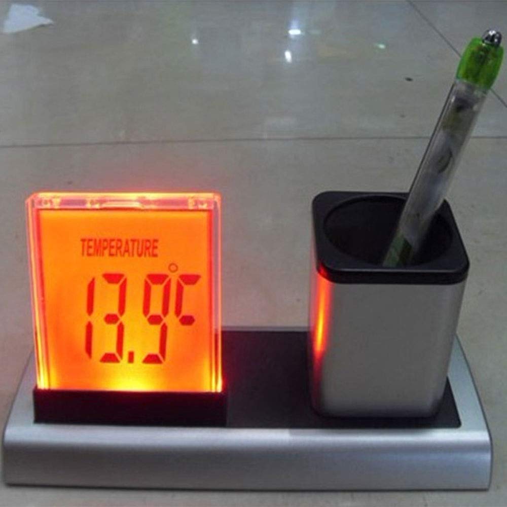 Portapenne da scrivania Contenitore per matite con Calendario Timer Portapenne Contenitore LCD Sveglia Digitale Portapenne da scrivania Organizzatore