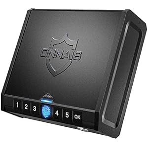 ONNAIS Gun Safe - Biometric Gun Safe for Pistols Quick-Access Handgun Safe Gun Lock Box Firearm Safety Device with