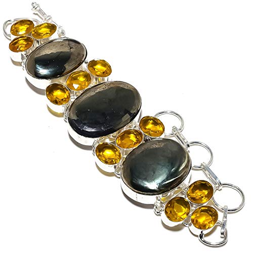 Bracelet multi-pierres ajustable en quartz citrine pour éviter les allergies