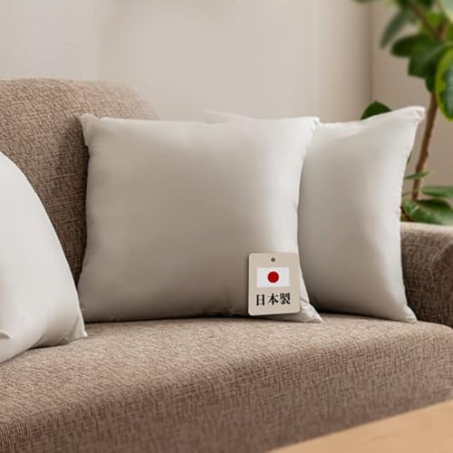 アイリスプラザ ヌードクッション 45×45cm 日本製 2個セット 軽量370g 丸洗い可/洗濯機可 圧縮なしでふかふか ポリエステル綿 背当て ホワイト