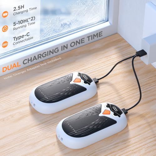 Hand Warmers Rechargeable 2 Pack- LED Display, Cute White Elephant Gifts - image 5
