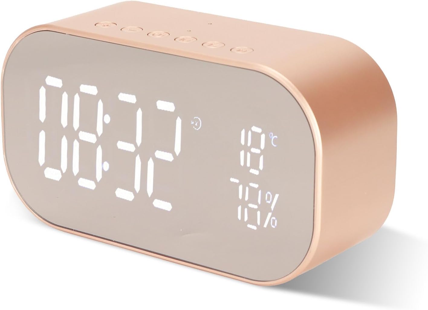 ASHATA Radio despertador digital con pantalla LED, altavoz Bluetooth, radio AM FM, reloj despertador multifunción con receptor y cable, micrófono