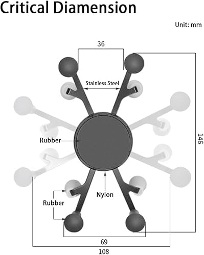 Miniatura 2 de Strg Soporte de teléfono con base de ventosa de bloqueo giratorio, soporte universal para teléfono para parabrisas de automóvil, camión, vehículo,