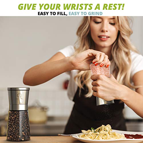 Oliver's Kitchen Salt & Pepper Mill Set - 2x Premium Kwaliteit Keramische Grinders - Gemakkelijk te vullen en te… - Image 6