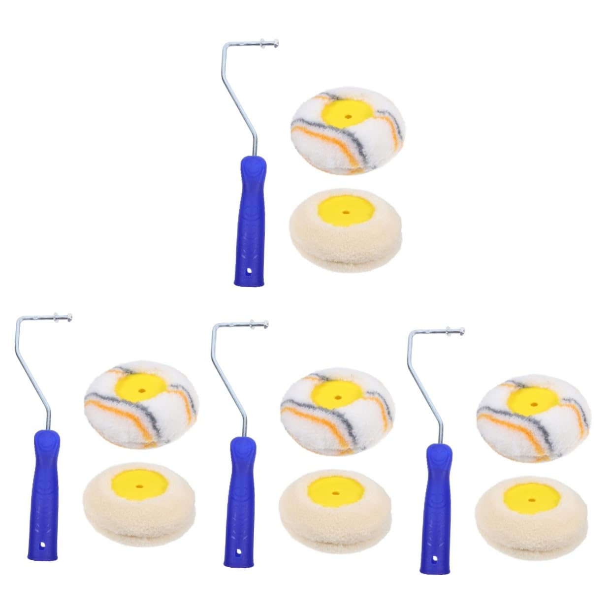 Housoutil 4 Ensembles Brosse rouleau patin à roulettes coupe bordure coin pinceau fin Brossage fin rouleau à peinture pour peindre un mur rouleau à peinture pour peindre une maison Plastique