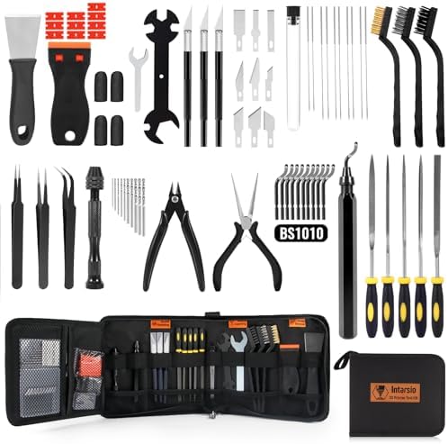 68Pcs 3D Printer Tools Kit with Storage Case, 3D Printer Accessories - Deburring Tool, 3D Printer Removing Scrapers, Metal Files, Brushes, Hand Drill, Tweezers, for Bambu Lab, Ender 3, Kobra, etc.
