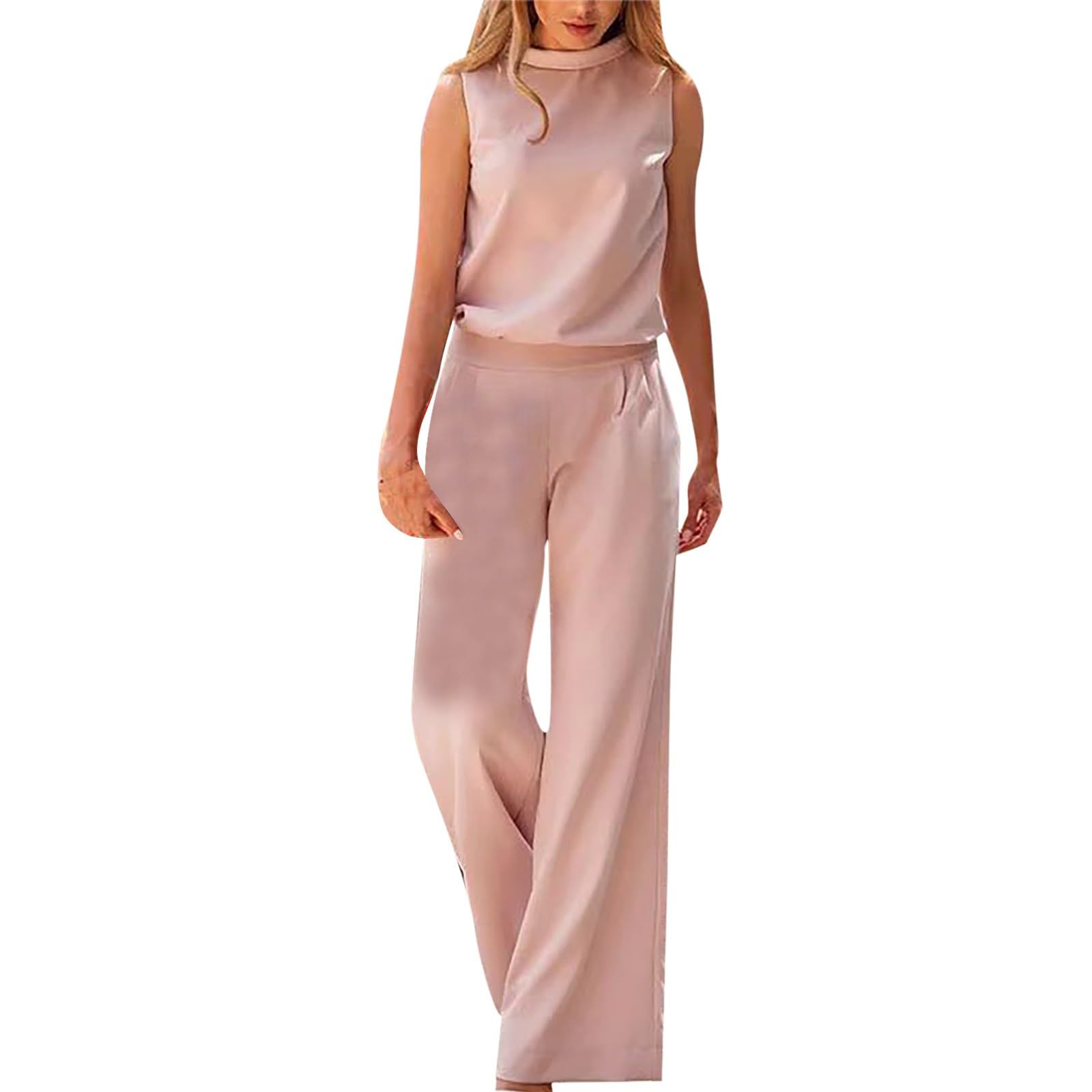 LOIJMK Mono suelto sin mangas para mujer, elegante, para bodas