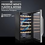 Ivation 28 Bottle Compressor Wine Cooler Refrigerator w/Lock | Large Freestanding Wine Cellar For Red, White, Champagne or Sparkling Wine | 41f-64f Digital Temperature Control Fridge Stainless Steel - Image 3