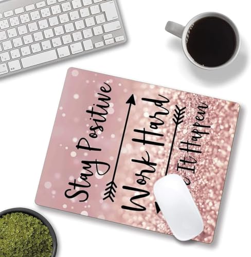 Image of Premium-Textured Mouse Pad, Non-Slip Rubber Base Mousepad for Laptop, Computer & PC, 9.5x7.9 in - Enhanced Precision, Ergonomic Comfort, Ideal for Gaming & Office (Inspirational Quote)