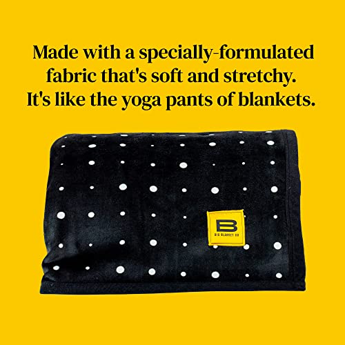 Big Blanket Co® Original Stretch™ Black Dots | Extra Large Blanket | 100 Square Feet | Soft, Giant Blanket That Fits The Whole Family | The Biggest, Best Blanket Of 2023 #TOP4