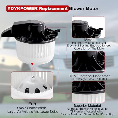 Image of HVAC A /C Heater Blower Motor Fan Compatible with 08-20 for Dodge for Grand Caravan, 11-21 for Durango for Grand Cherokee, 2008-2016 for Town &Country, Blower Motor Replace 700216 68029719AB