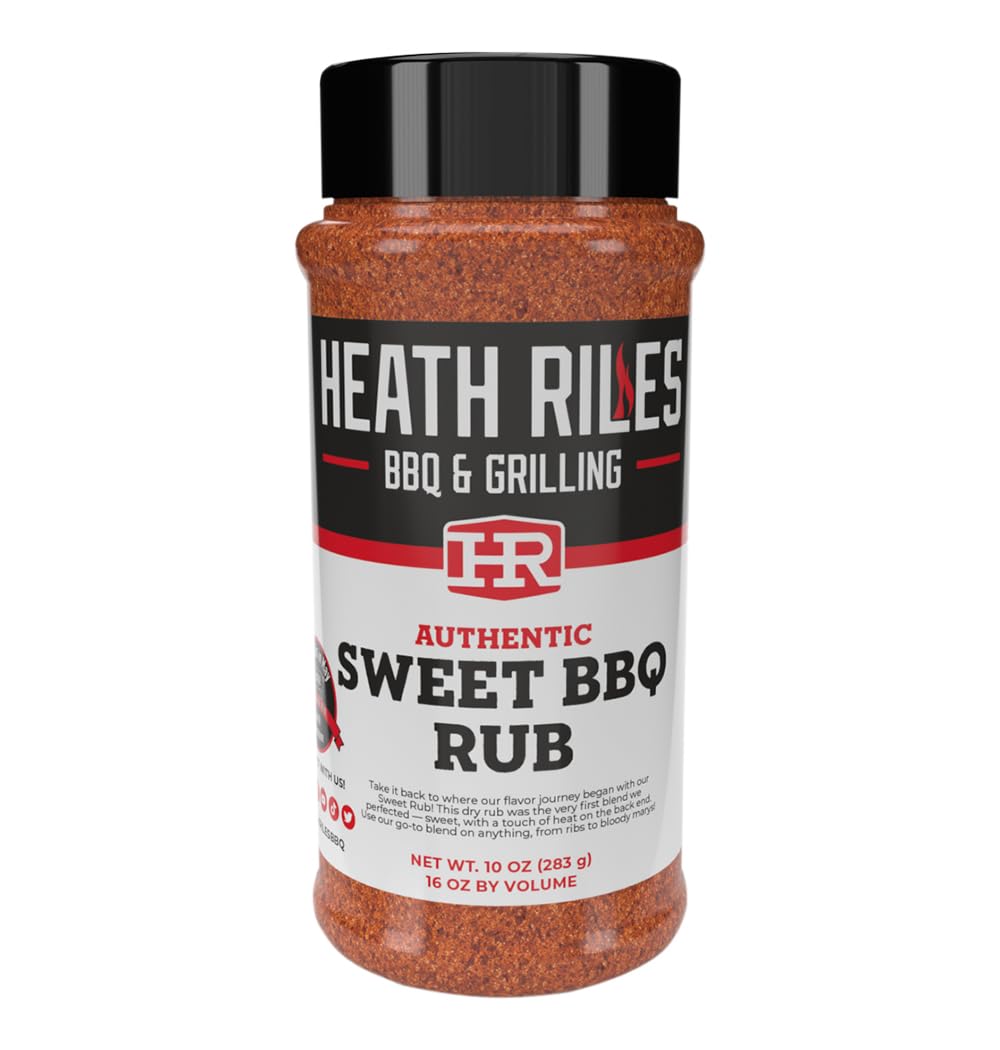 Heath Riles BBQ Rub - Sweet Seasoning, Champion Pitmaster Recipe, Legendary Rubs For Smoking & Grilling, 80+ BBQ Championships, 10 oz.