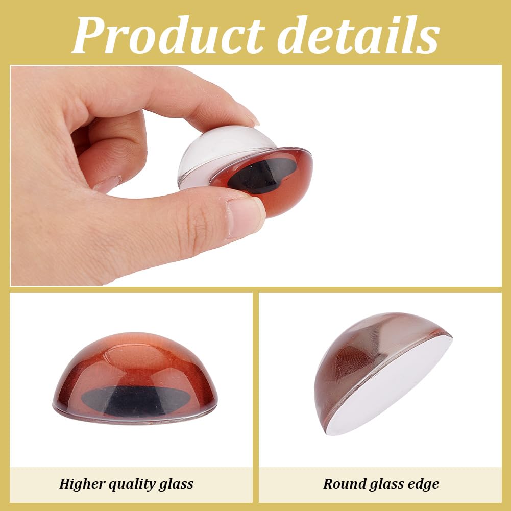 PH PandaHall Occhi Cabochon In Vetro Da 30 Mm, 50PCS 25 Style Glass Dragon Eyes Cupola