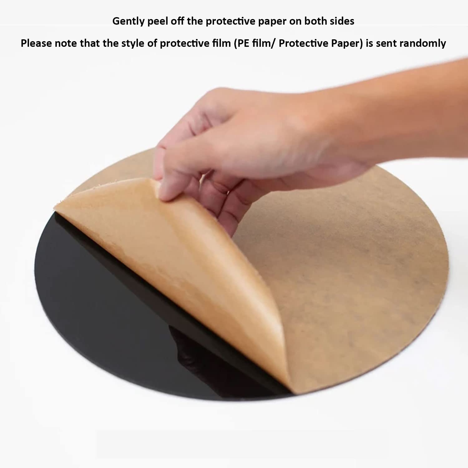 Black Acrylic Sheets - 9.44" Round Plexiglass -3