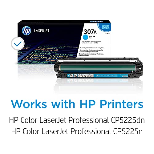 Image of HP 307A Cyan Toner Cartridge | Works Color LaserJet Professional CP5225 Series | CE741A