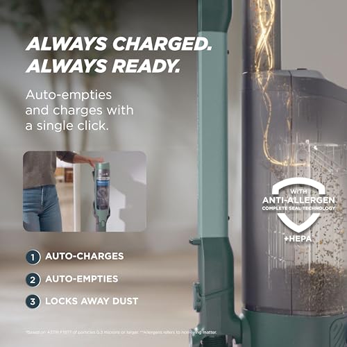 Image of Shark PowerDetect Speed Plus Clean & Empty | Cordless Stick Vacuum Cleaner with Auto-Empty | Lightweight | Exclusive Pet Hair Accessories | Carpet, Hard Floors | 60-Min Runtime | Frosted Sage | IA3243
