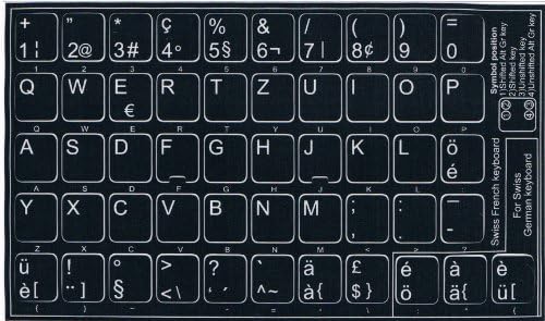 Swiss non-transparent keyboard sticker Black background