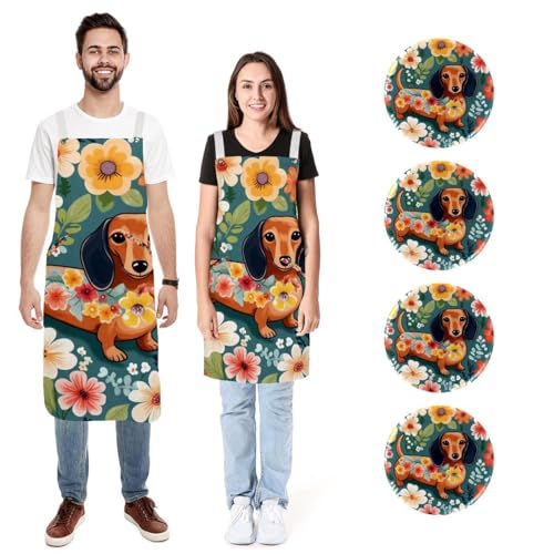 Tabliers de cuisine doux avec 2 grandes poches lot de 2 réglables homme femme