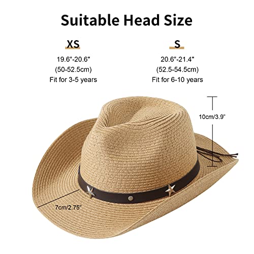 Jastore Kids Toddler Western Cowboy Hat Summer Beach Straw Sun Hat Cowgirl Hat for Girls Boys2