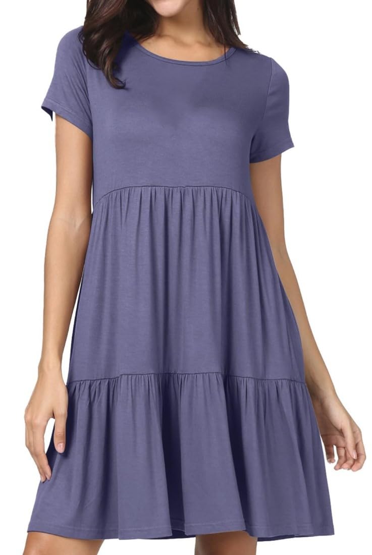 GRECERELLE Zomerjurk voor dames, korte mouwen, strandjurk, elegante ronde hals, casual vrijetijdsjurk, damesjurk met zakken, effen, zomerjurk, T-shirt, licht en luchtig, vrijetijdsjurk, zwart, XXL GRECERELLE Zomerjurk voor dames, korte mouwen, strandjurk, elegante ronde hals, casual vrijetijdsjurk, damesjurk met zakken, effen, zomerjurk, T-shirt, licht en luchtig, vrijetijdsjurk, zwart, XXL