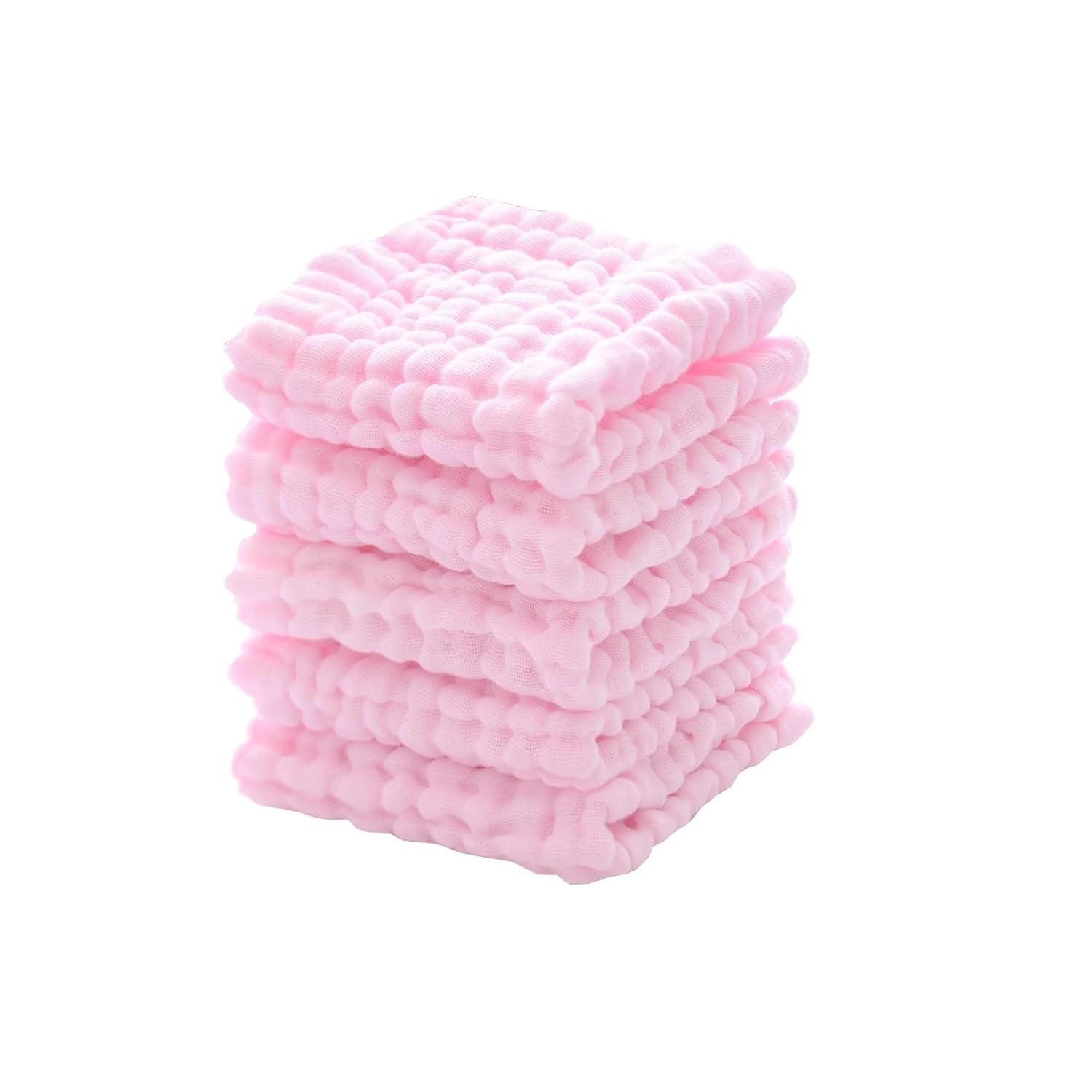 Baby Muslin Cotton Baby Washcloths Extra Soft Reusable Hankies & Napkins for Infants & Baby Care Face Towels Muslin Cotton Face Towels for New Born (5, Pink)-image-47