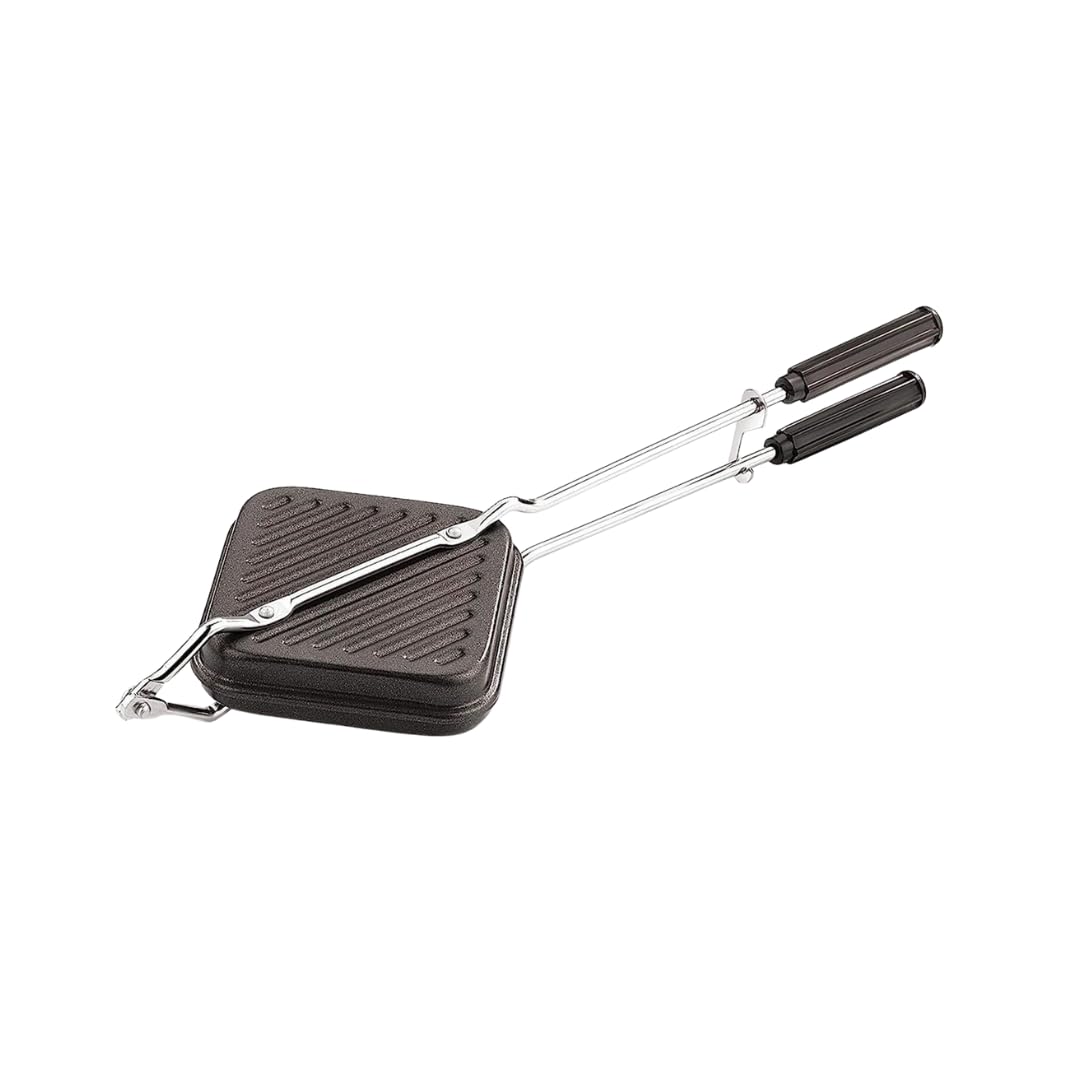 Sanimart Gas Grill Toaster Sandwich Maker | Non-Stick Aluminium Grill | Set of 1 | Regular | Black | Gas Stove Compatible-image-27