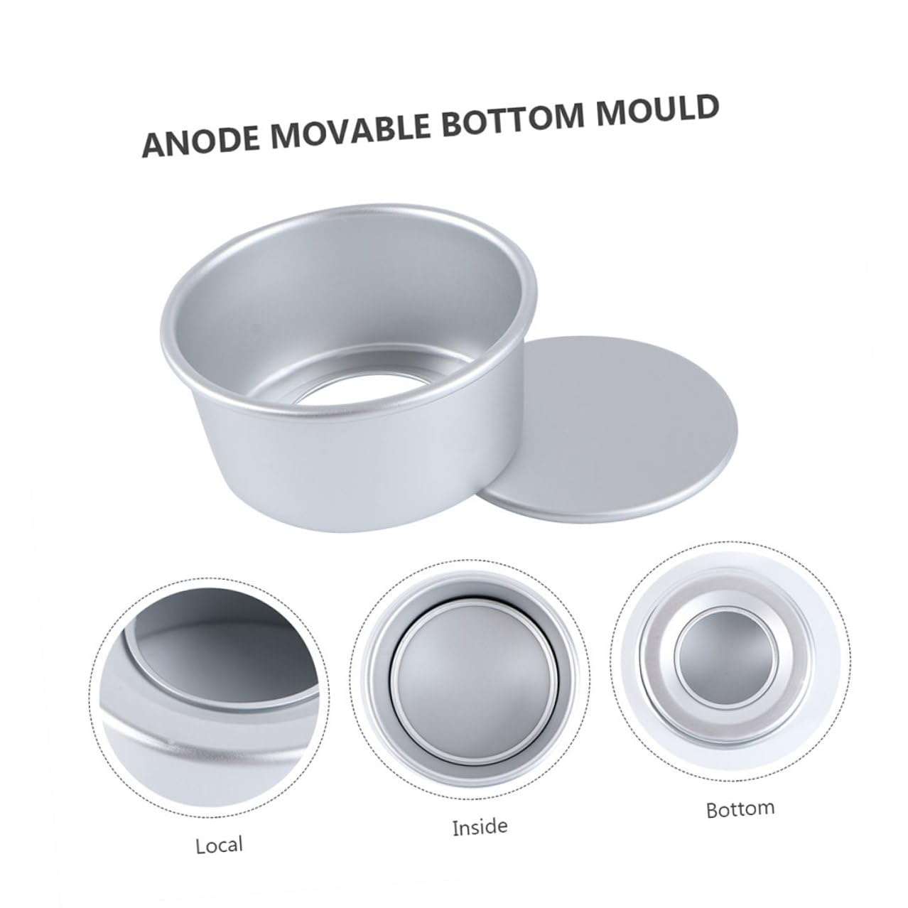 DOITOOL Juego de 8 Moldes para Hornear Redondos de 4 Pulgadas con Base Extraíble de Aleación de Aluminio, Diseño Anodizado Fácil de Limpiar para Pastelería Profesional