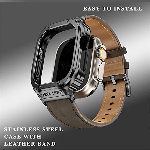 Kit de modification Apple Watch acier inoxydable et bracelet cuir