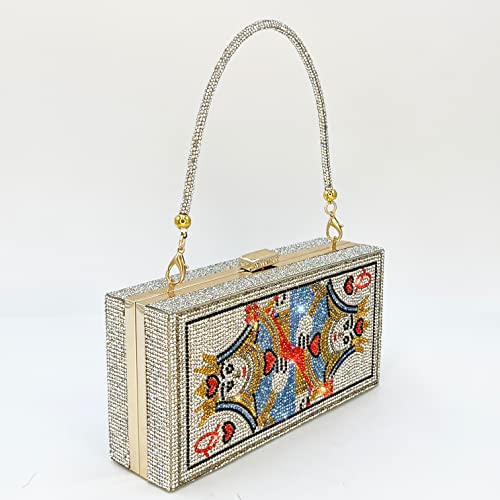 pearl&she Diamond Women Evening Handbags Purse Minaudiere Clutch Bag,Stack of Cash Dollars Crystal Clutch Purses - Image 3