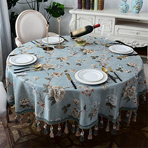 Nappe ronde de 280cm pour protéger et embellir une grande table basse rétro