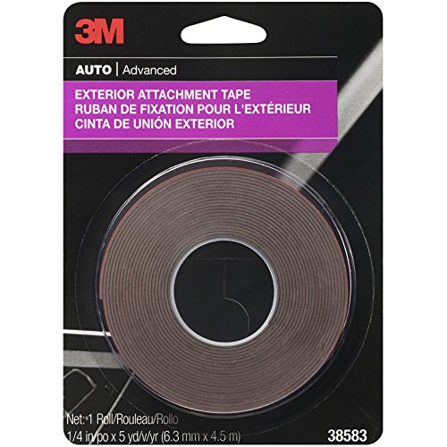 Image of 3M Auto Exterior Attachment Tape, 1 /4 in x 5 ft, Heavy Duty Double-Sided Automotive Tape for Car Trim, Moldings, Emblems, and Badges (Pack of 24, 38582)