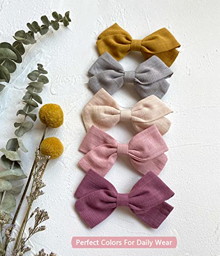 Hair Bow Clips For Baby Girls, 10Pcs Non Slip Fully Lined Hair Barrettes For Babies Infants Toddlers Fine Hair By Cherssy #TOP3