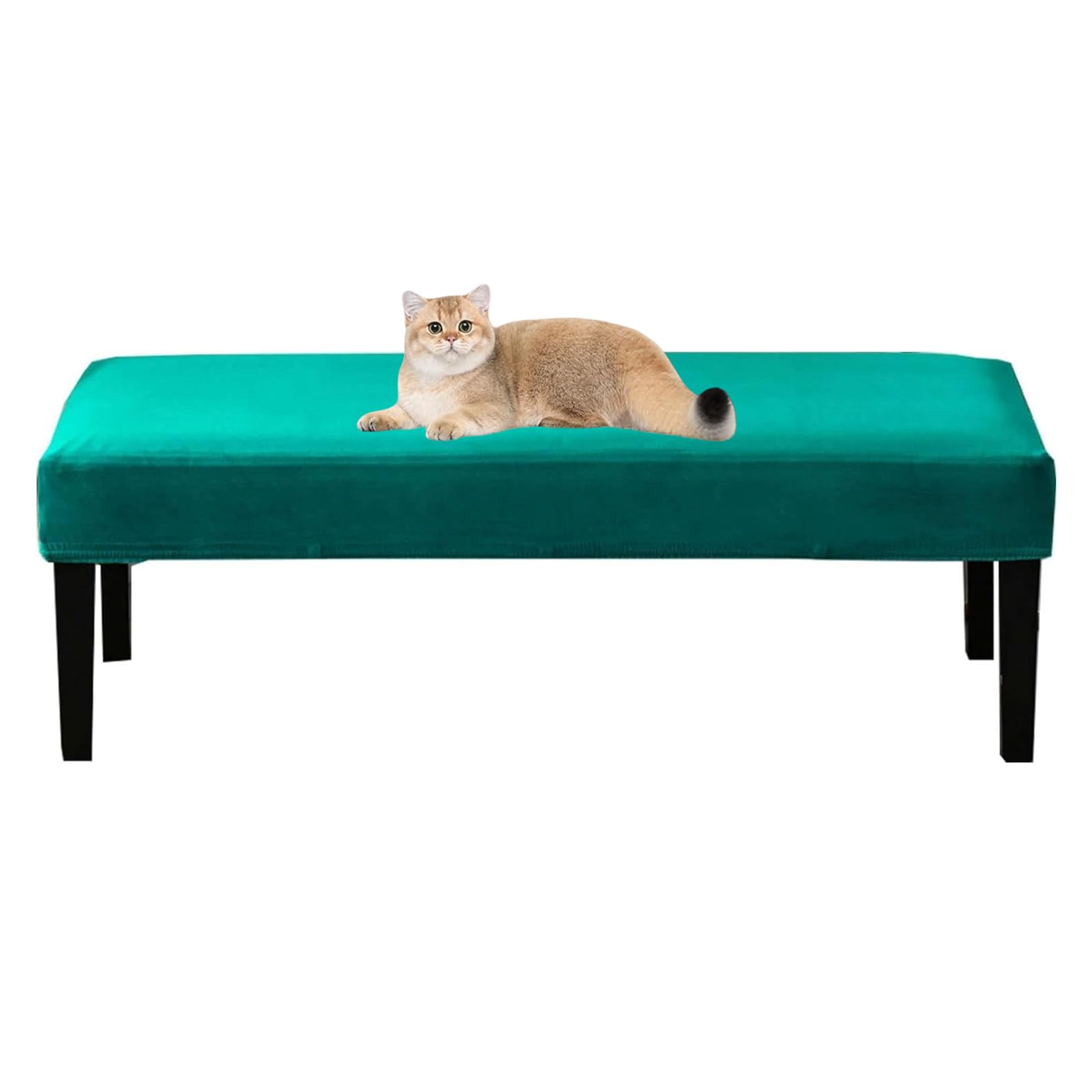 Housse de banc en velours bleu lavable pour protection assise de cuisine