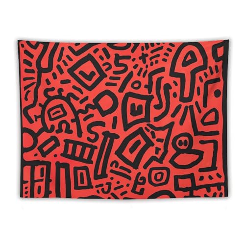 Tapisserie murale pour chambre à coucher esthétique rouge et bohème