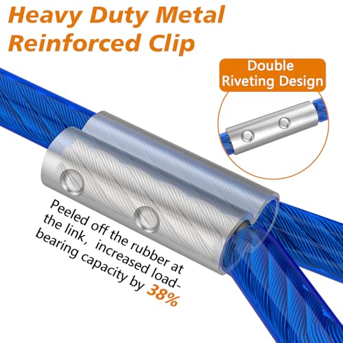 XiaZ Dog Tie Out Cable, Dog Runner for Yard Steel Wire Dog Cable with Durable Lockable Clips, 10ft Dog Chains for Outside Dog Lead for Medium Dogs Up to 60 LBS