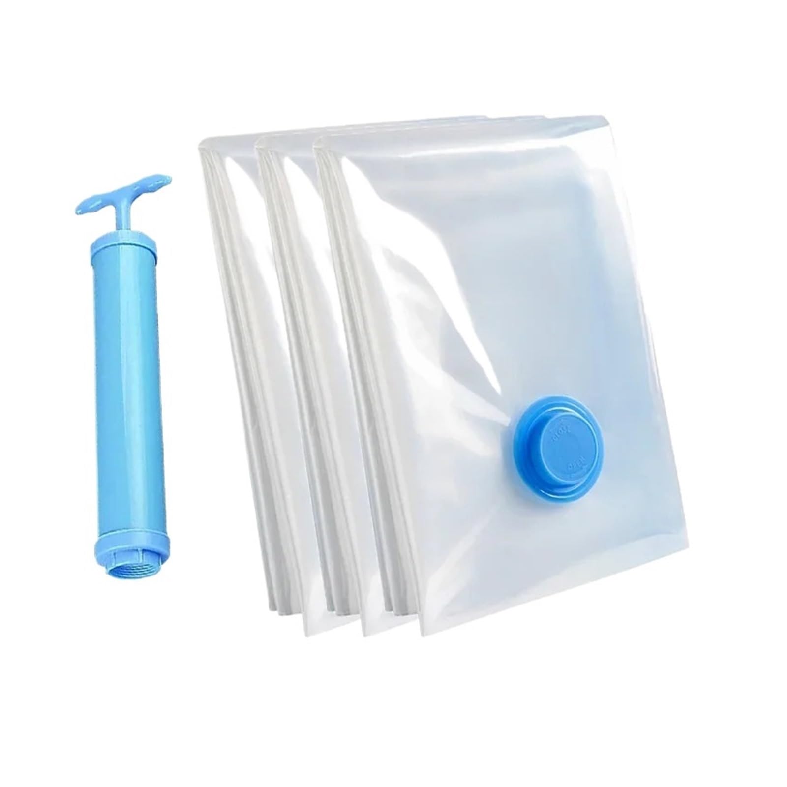 10pcs Vacuum Bag for Clothes, Air with Pump, Travel Essentials, Space Saver Bags for Comforters Blankets Storage Organizer For Travel(80x100cm)