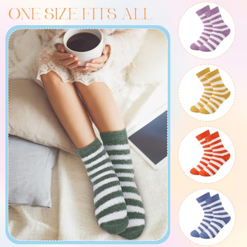 Image of Hicarer 36 Pairs Thicker Warm Fuzzy Socks for Women Bulk Plush Mother's Day Gift Slipper Socks Adult